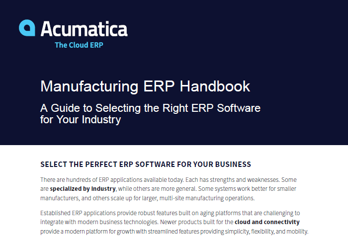 Acumatica Manufacturing ERP Handbook