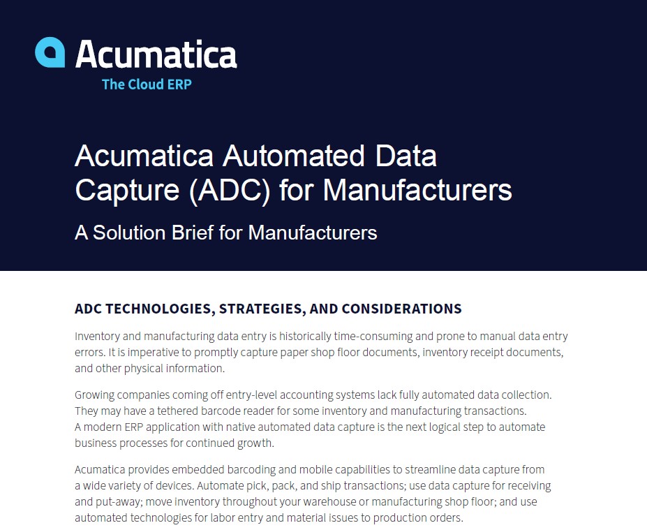 Acumatica manufacturing
